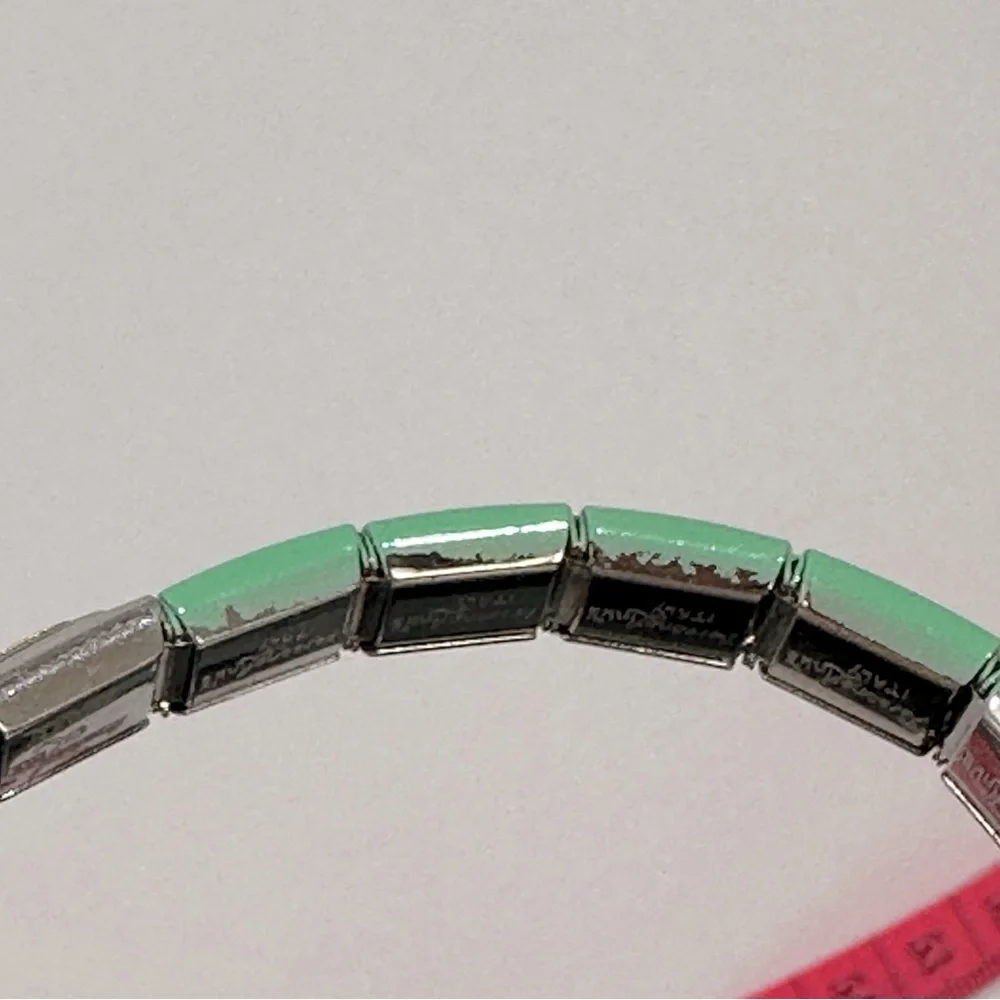 PersonaLinks Italy Dance Green & Silver Interchange Link Bracelet